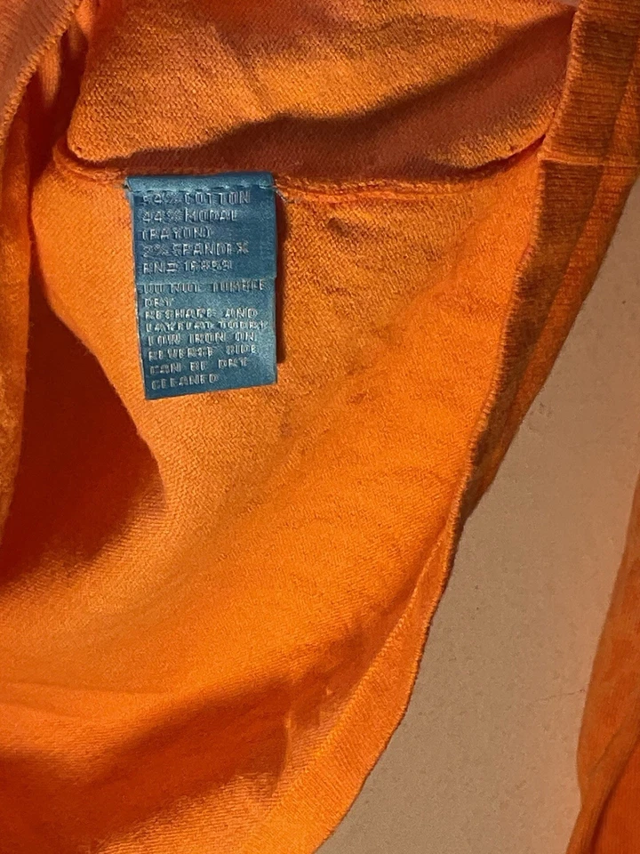 J. McLaughlin Damas Suéter Pequeño Naranja Blanco Animal Print Informal Todos los días Foto 4 de 4