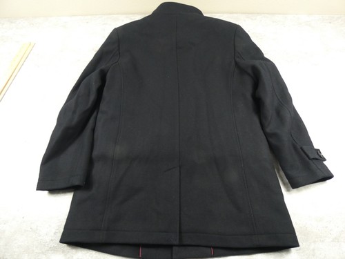 Pronto Uomo Coat Mens Large Black 3 in 1 Remove Quilted Vest Wool Dressy Casual - Picture 2 of 22