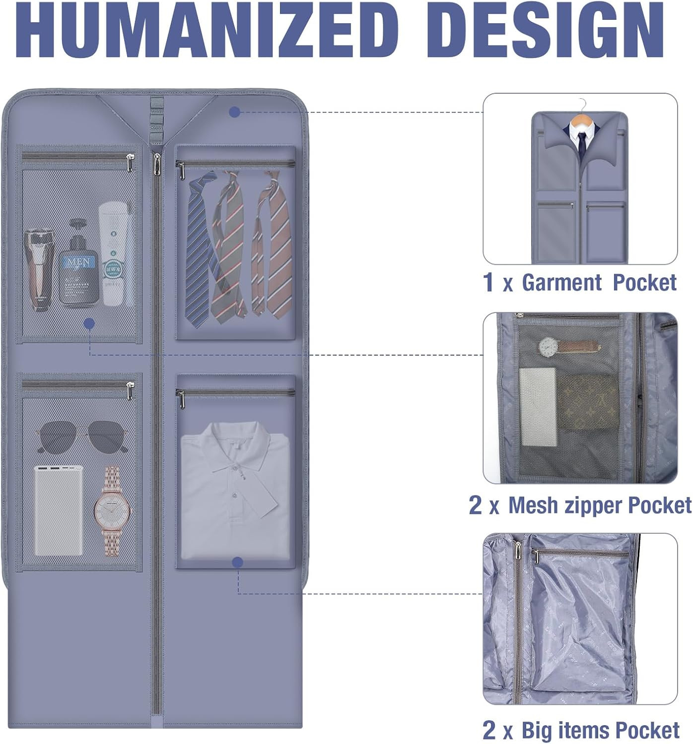 3-in-1 Large Softside Rolling Garment Bag with Wheels for Easy Travel
