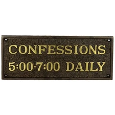 Fun Catholic Daily Confessions Plaque Door Sign