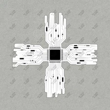 Abstract Circuit Board Wall Art Modern Tech Design Cyberpunk Style #7690