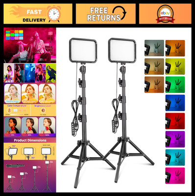 RGB Studio Video Lighting Kit with Adjustable Tripod - 16 Color Options for YouT