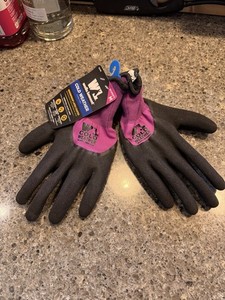 WELLS LAMONT Purple Black Cold Weather Waterproof Latex Women’s Coated Gloves M