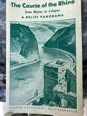 The Course of the Rhine from Mainz to Cologne A Relief Panorama Fold-out Map