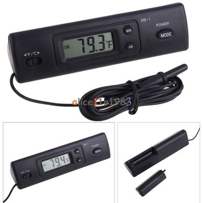 Car Auto In-Outdoor Thermometer W/Sensor For Automotive A/C Digital LCD Display