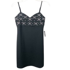 Express NWT Women's Embellished Sweetheart Little Black Mini Dress Size XS