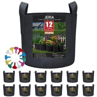 Durable 10 Gallon Fabric Planters (12 Pack)