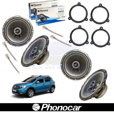 Phonocar 66026 Front Speakers + Post Coax 165mm 60w for Dacia Sandero