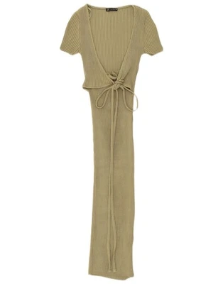 Zara Womens Maxi Dress UK 8 Small Khaki Cotton BF08 - Image 1 of 3