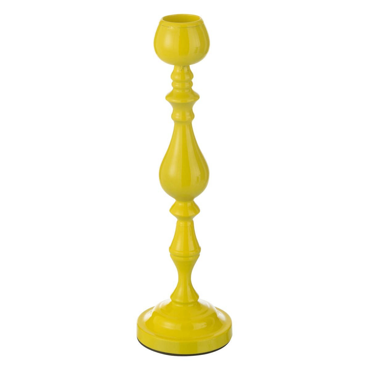 Bougeoir en métal Monarchy 47cm jaune, grand chandelier moderne de salon