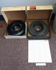 Lot of 2 Kodak Carousel 80 Slide Trays for 35mm | Vintage w/Boxes **