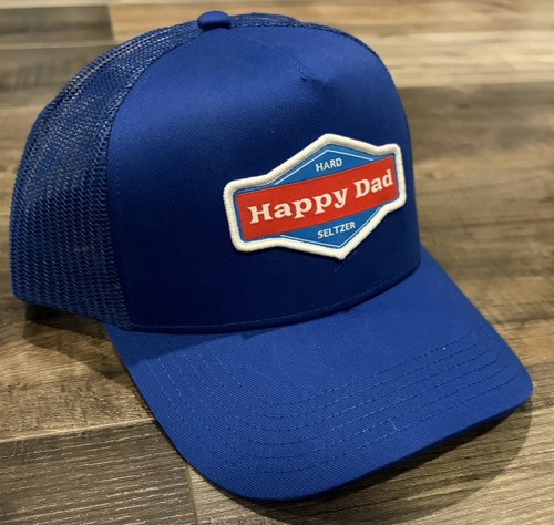 Happy Dad Hard Seltzer Blue Snapback Mesh Trucker Cap Hat