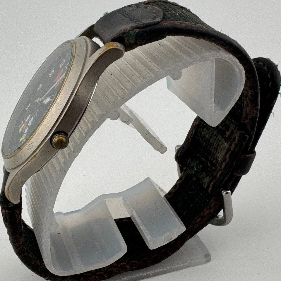 Reloj de Cuarzo Disney Time Works M Mickey Hombre Plateado Fecha Analógico Batería Nueva Foto 4 de 4