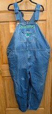 Vintage Liberty Blue Denim Bib Overalls Size 50 X 30 Font Zip Pocket