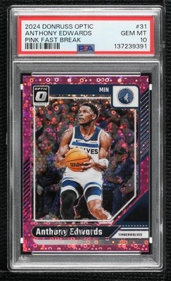 2024 Panini Donruss Optic Fast Break Pink Prizm 17/25 Anthony Edwards #31 0g4t