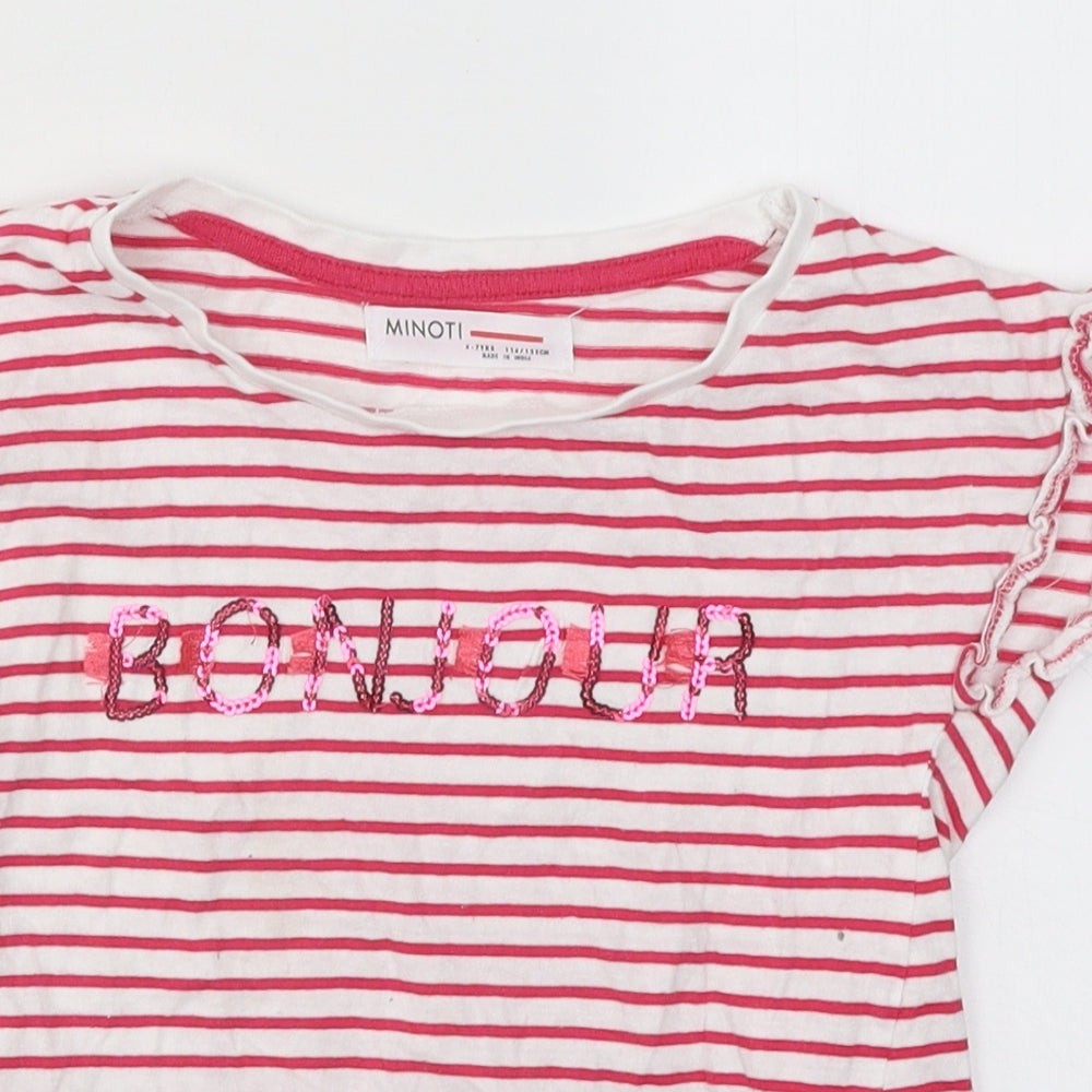 Girls UK Size 6-7 Years Minoti Pink Basic T-Shirt image 3