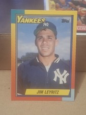 1990 JIM LEYRITZ TOPPS TRADED BASEBALL ROOKIE CARD RC #61T NY NEW YORK YANKEES . rookie card picture