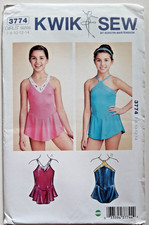 Kwik Sew 3774 Girls Skirted Leotards Pattern 7-14 Dance Gymnastics Skating