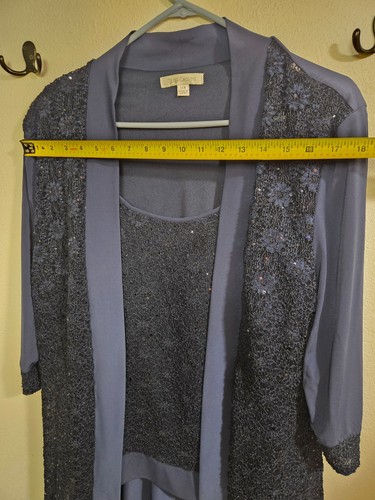 Davids Bridal Mother Of Bride Embellished Jersey Tank Two-Piece PANTSUIT Navy 14