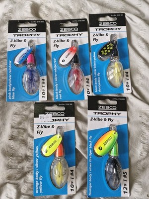Restposten 6 x Zebco Mepps Style Spinner Z-Vibe & Fliegenköder #5 #4 12g / 10g Angeln