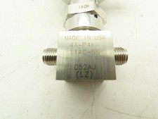 Parker 4A-P4K-11AC-SS Stainless Pneumatic Bellows Shut-Off Valve NC 1/4