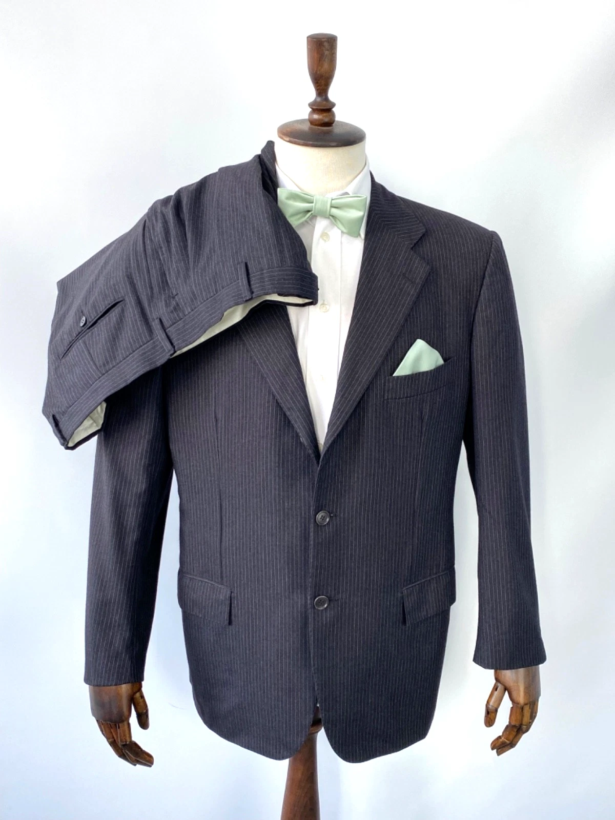 Men's KITON NAPOLI Classic 2 Piece Striped Luxury Suit Blazer Pants EU 54 UK 44
