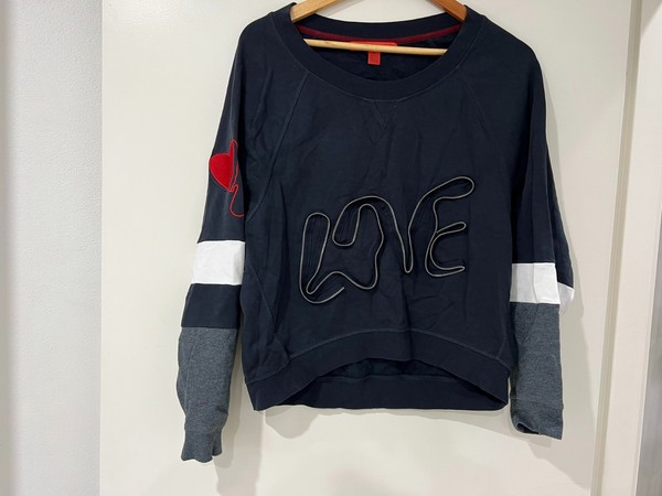 Hilfiger Collection Logo Crew Neck Pullover Sweatshirt Blue Size XS