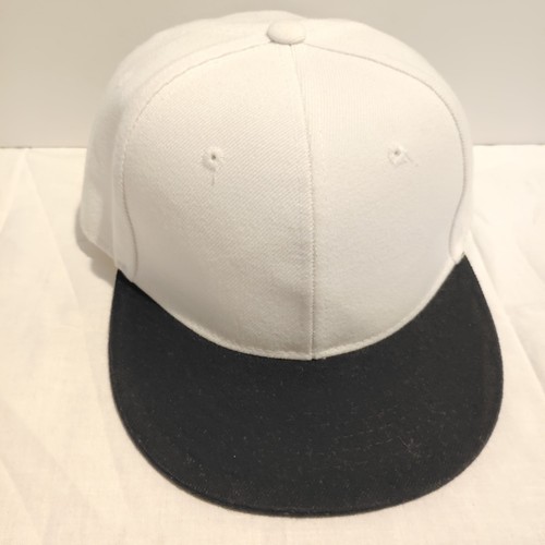 Pit Bull Fitted Baseball Hat 6 7/8 White Cap Black Brim Streetwear Hip Hop Rare - Picture 3 of 12