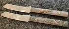 Pair of Kozuka by Gorham Sterling Silver Fish Knives bronze handle BC blade 7/34