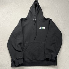 Stussy Hoodie Mens Medium Black Fleece Skateboard Sweatshirt Pullover Grunge