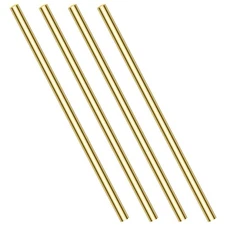 4 Pieces 6mm Brass Round Rods, Sutemribor Solid 6.0mm x 305mm, Golden 
