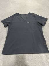 Figs Catarina Scrub Top Womens XL Gray Nurse Technical Collection