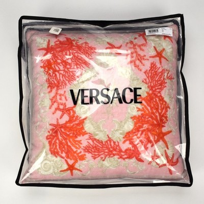 NWT $450 Versace Barocco de la Mer Medusa Logo Print Terry Pillow