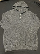 Michael Kors 3/Snap Sweater-Wool Bl-Gray-Hoodie-L.Sleeve-376