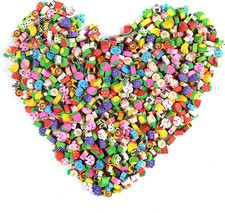 300 Pieces Mini Animal Fruit Erasers for Kids Bulk, Small Cute Pencil Erasers As