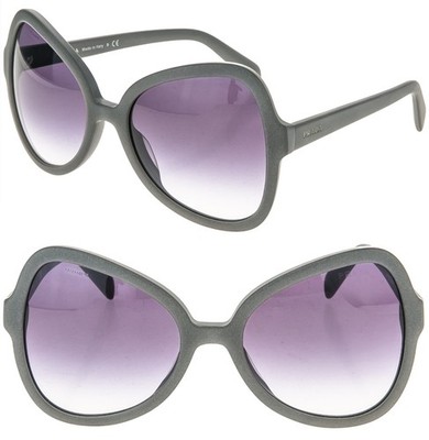 PRADA PR05SS SOFT POP 05S Triangle Matte Grey Violet Authentic Sunglasses 05SS
