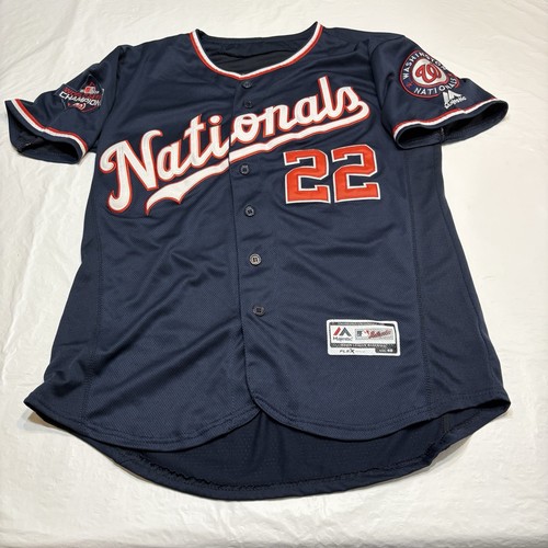 Camiseta para hombre Juan Soto Washington Nationals Majestic Flex Base Serie Mundial 40