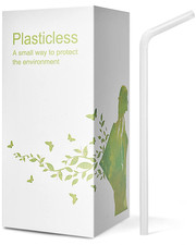 200 Count 8.25" Eco-friendly Bendable Compostable PLA Straws 200, White