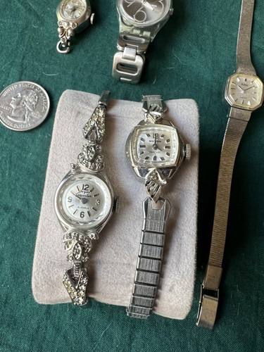 Mixed Lot Vintage Gold & Silver Toned Women Watch Untested Gucci Swatch Waltham - Picture 6 of 9