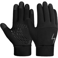YukiniYa Kids Winter Gloves Back Water Repellent L(8-10years), Black