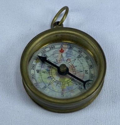 Vintage Brass Pocket Compass Nautical Navigation Antique Style Collectible