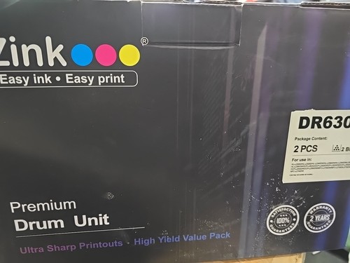 EZINK DR630 Premium Drum Unit Black 2 pack For Brother Printers - Afbeelding 1 van 1