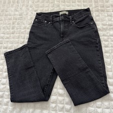 MADEWELL 26 Mid Rise Perfect Vintage Jean Straight Stretch Black Denim Jeans