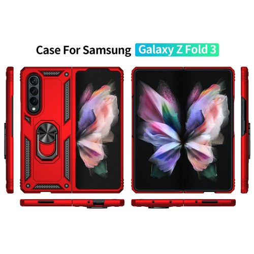 Für Samsung Galaxy Z Fold5 Fold4 Fold3 Stoßfest Gummi Ring Ständer Hülle Cover - Bild 68 von 92