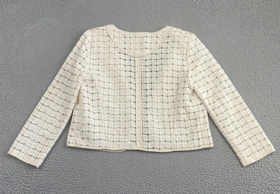 Chaqueta Elevenses Anthropologie Floral Bordada Bohemia Chic Marfil Talla S EXCELENTE Foto 2 de 4