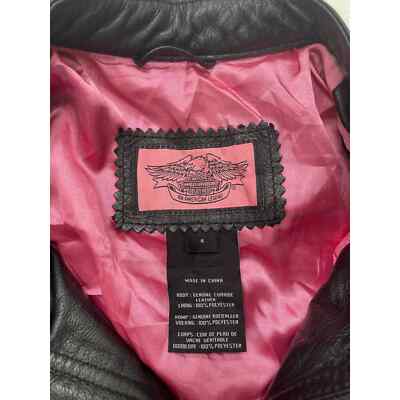 Harley Davidson Pink Label Embellished Bling Rhinestone Leather