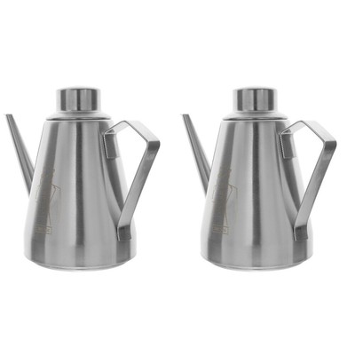  2 Pieces Öltopf Aus Edelstahl Gewürzlagerflasche Öl-Essig-Spender