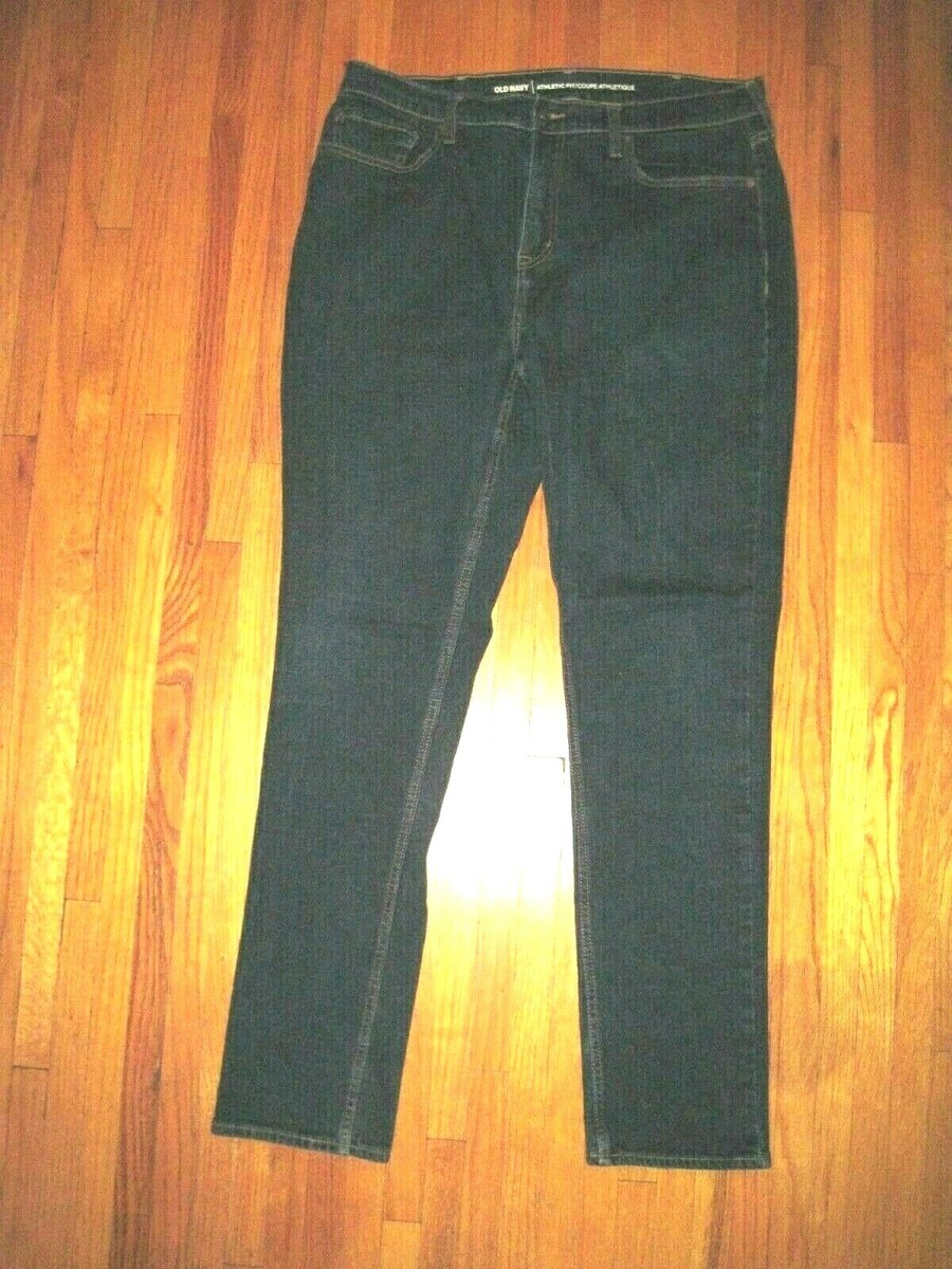 Old Navy Athletic Fit Dark Wash Pocket Straight Leg Blue Jeans 36