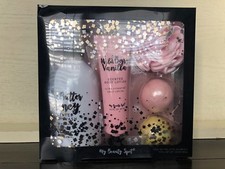NIB My Beauty Spot Body Care Set.Body Wash,Body Lotion,Bath Frizzers,Shower Puff