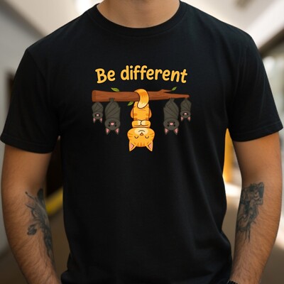 Herren T-Shirt be different Motiv Baumwolle Größe XS bis 5XL